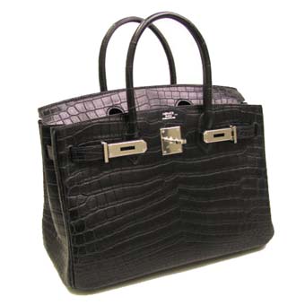 HERMES エルメス バーキン30 スーパーコピー クロコダイルニロティカスマット ブラック シルバー金具 05P01Sep13 Birkin 211